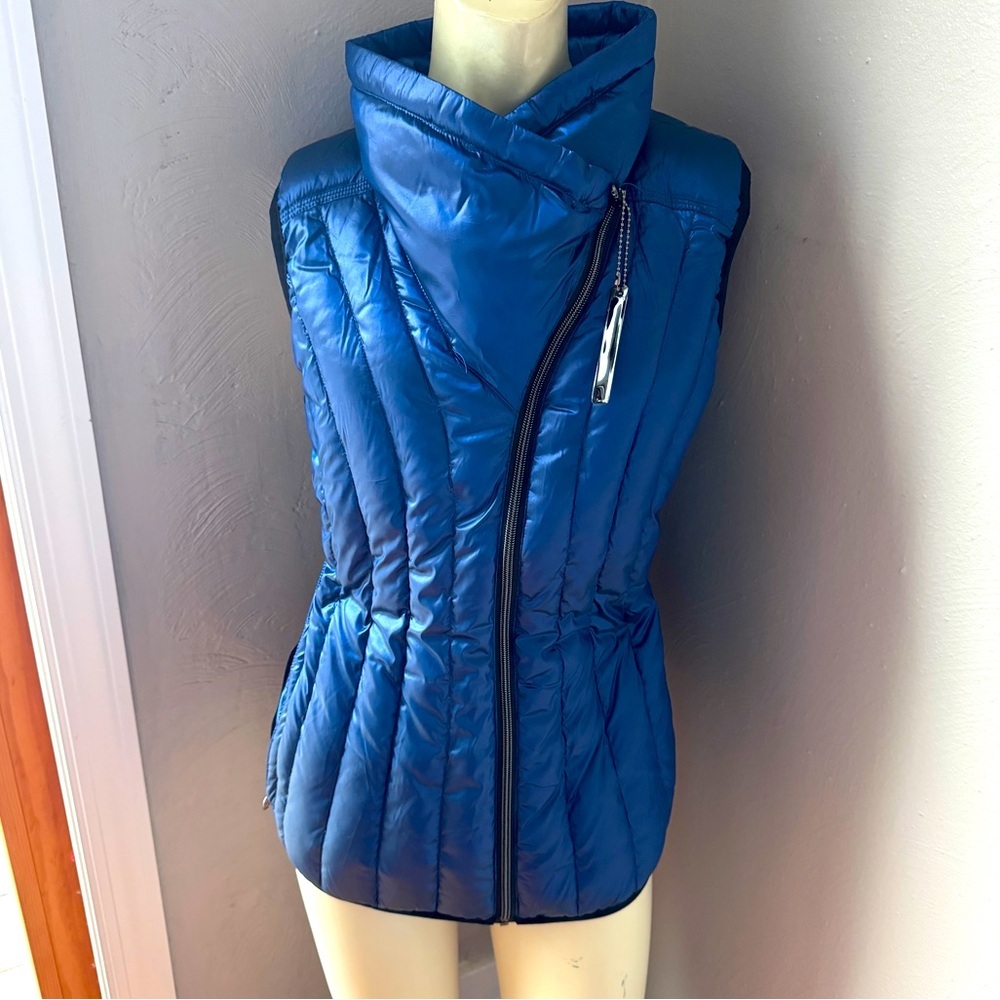 Calvin Klein down puffy vest dark metallic blue size large